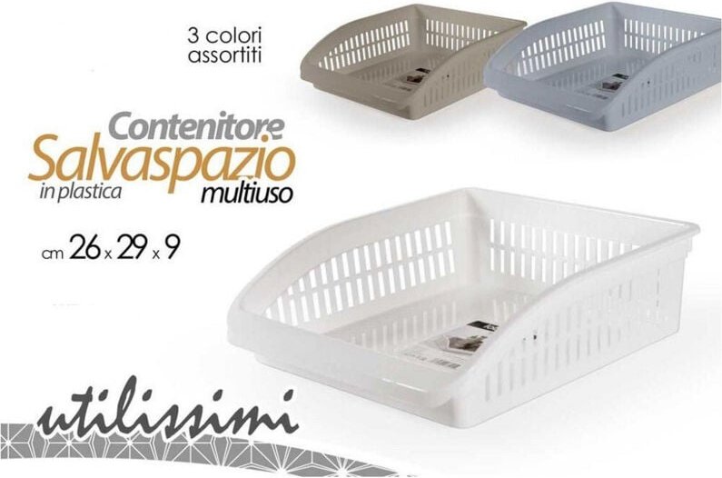 Trade Shop Traesio - Trade Shop - platzsparende mehrzweckbehälter aus kunststoff 26X29X9CM 3 sortierte farben 838682 -