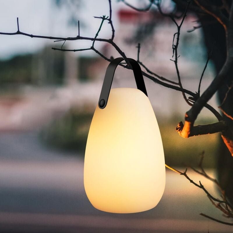 Tragbare LED-Tischlampe im Kegel-Design für den Außenbereich, warmweißes Licht, 16 Farben, kabellos, dimmbar, wasserdich...