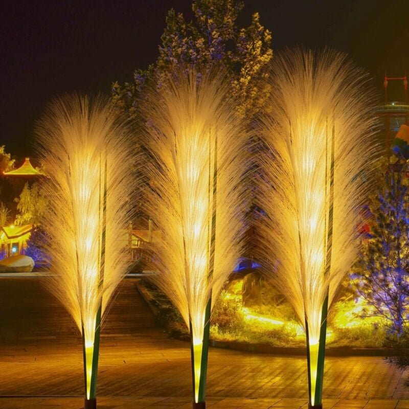 Solarleuchten für den Garten, Schilfrohrlichter, 3 Stück, Solarleuchten für den Außenbereich mit Licht, wasserdichte Gar...
