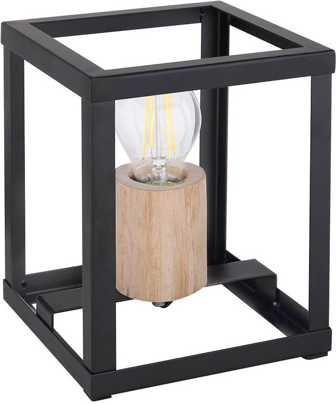 Etc-shop - Design Beistell Schreib Nacht Tisch Leuchte Wohn Zimmer Beleuchtung Lese Lampe Holz schwarz-matt