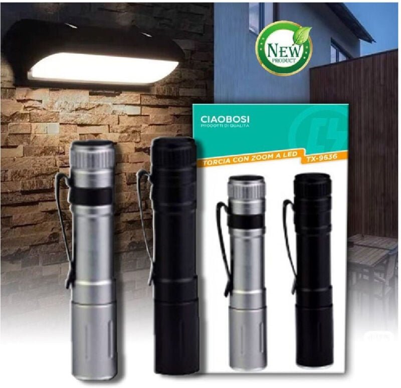 Trade Shop - TX-9636 KOMPAKTE BATTERIEBETRIEBENE MINI-LED-ZOOM-TASCHENLAMPE MIT METALLGEHÄUSE -