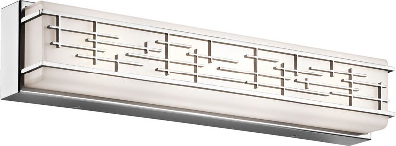 Wandleuchte Lampe Badezimmerlampe led Flurleuchte chrom Opalglas l 61,4 cm