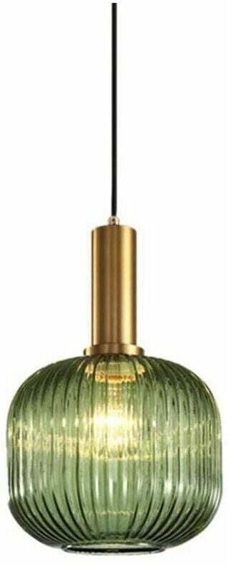 Vintage-Industrie-Pendelleuchte, moderne Hängeleuchte im Retro-Stil, Pendelleuchte, Glasschirm mit polierter Messingfass...