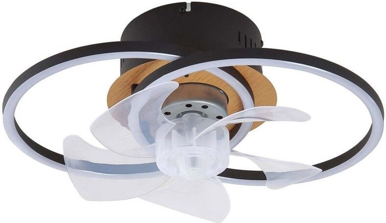 Deckenventilator mit Lampe 'Lomana' aus Aluminium dimmbar mit Fernbedienung für Wohnzimmer & Esszimmer von Lindby