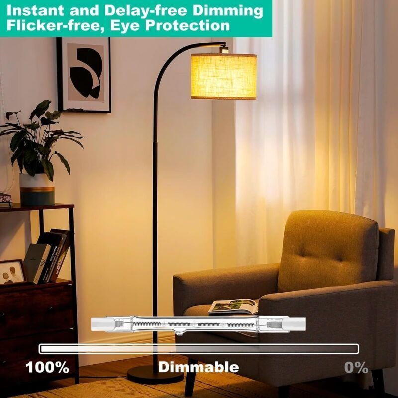 7er-Pack dimmbare Halogenlampen R7S (118 mm), 230 V, 300 W, lineare Wolframlampe, 3000 lm, warmweiß (2700 K).