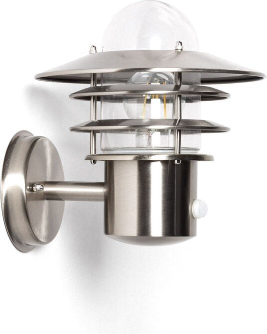 Efectoled - Wandleuchte Außen aus Rostfreiem Stahl Stage mit pir Sensor Silber