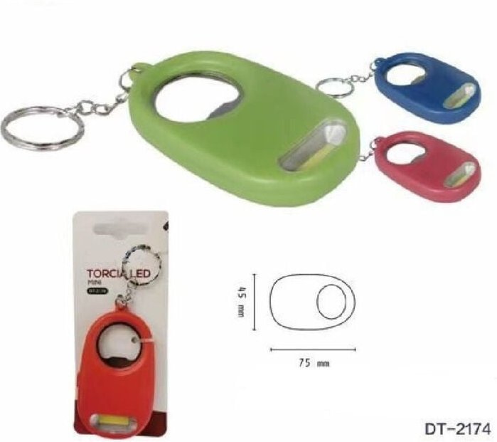 Trade Shop Traesio - Trade Shop - mini-taschen-cob-led-schlüsselanhänger-taschenlampe mit flaschenöffner verschiedene fa...