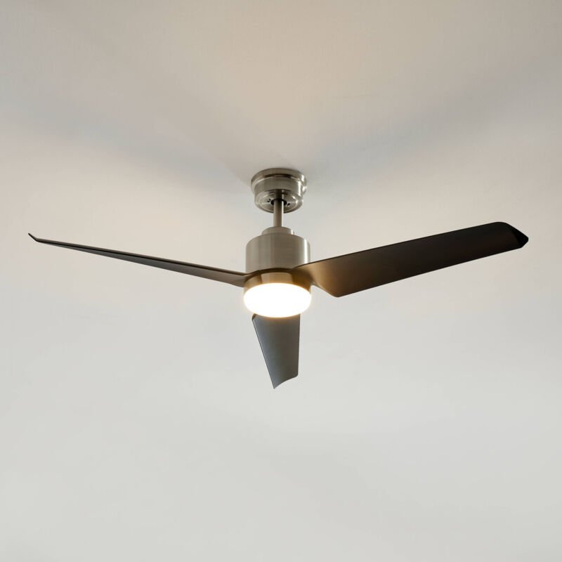 Kosilum - Dimmbarer schwarzgrauer LED-Deckenventilator mit CCT-Funktion - Altair