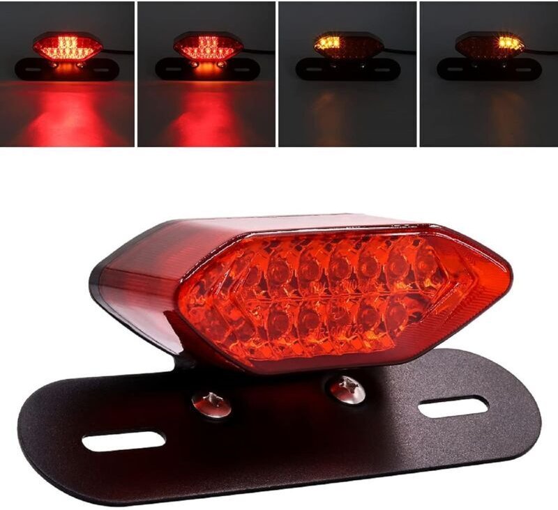 LED-Rückleuchten für Motorräder, Motorradblinker, Bremslichtanzeige hinten, 12-V-Kennzeichenbeleuchtung