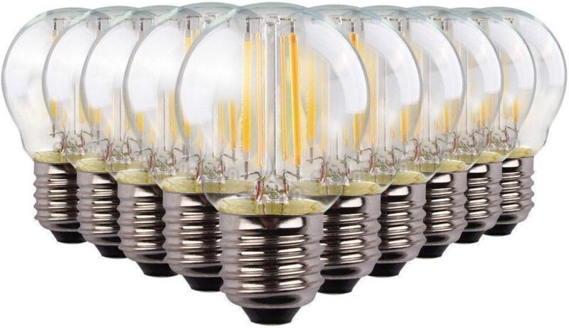 Menge von 10 LED-Lampen 4W Eq 40W Filament E27 G45