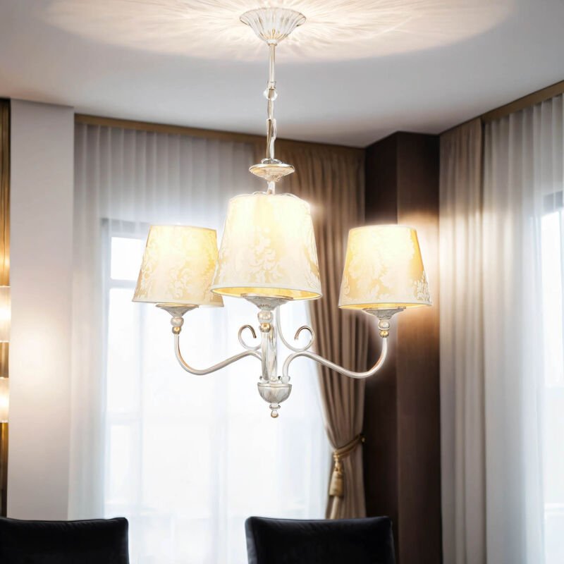 Kronleuchter mit Schirm E27 Klassisch Pendelleuchte Wohnzimmer