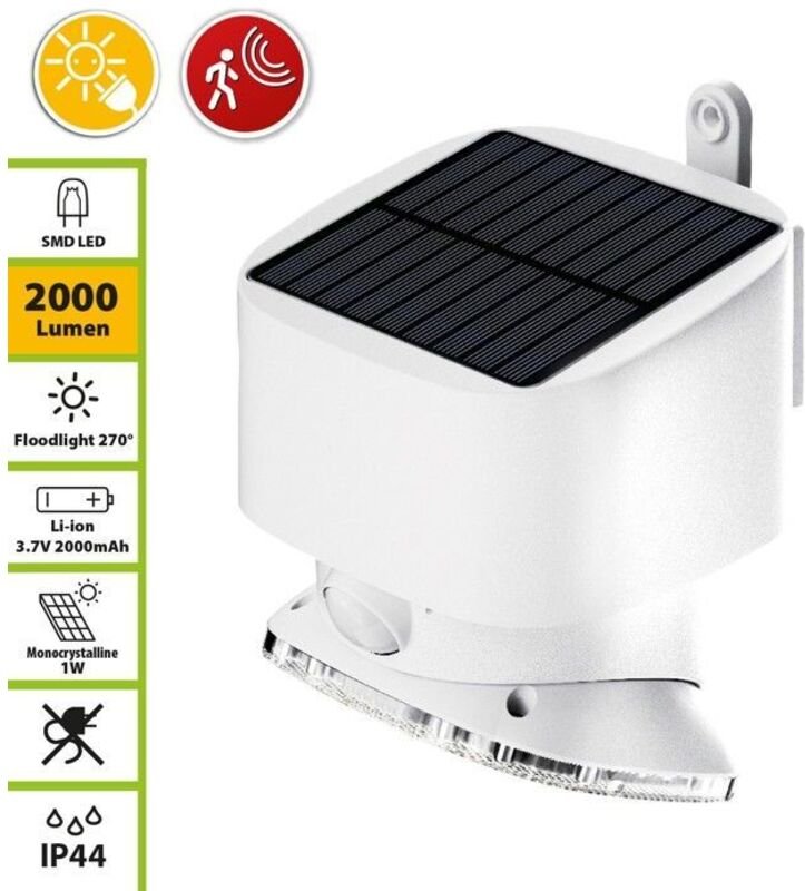 Solar-LED-Projektor - Solarleuchte SUGAR - 2000 Lumen - Bewegungssensor - IP44