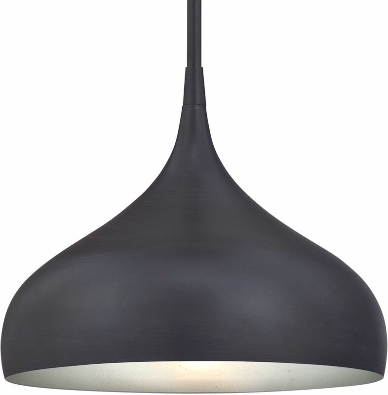 Pendelleuchte Rudi Gun Metal / Silber mit 1 Lampe