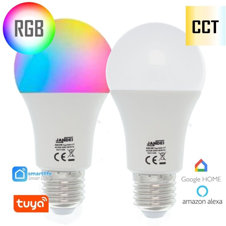 Jandei - Bombilla led E27 A60 9W rgb+cct tuya Iluminación Led Tuya