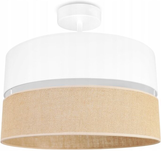 DECKENLEUCHTE, JUTE-LAMPENSCHIRM, 40cm, WEISS