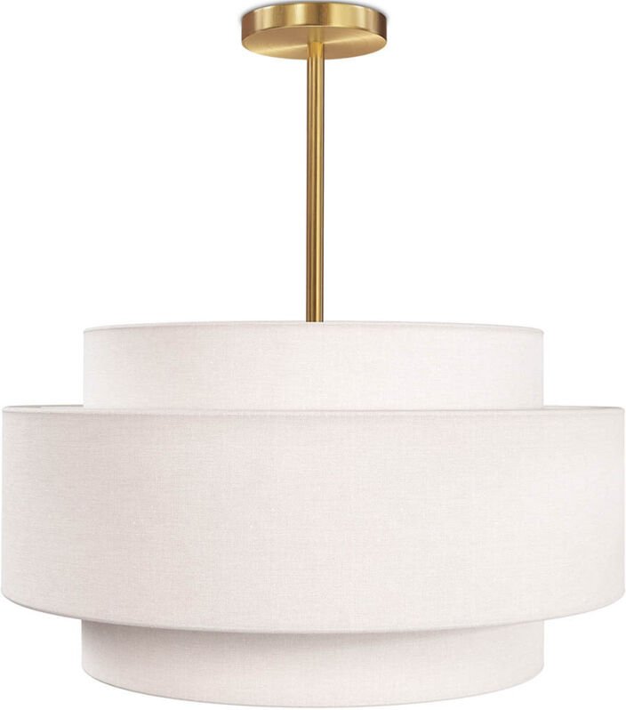 Decken-Hängelampe - Stoffschirm - Braichal Gealtertes Gold