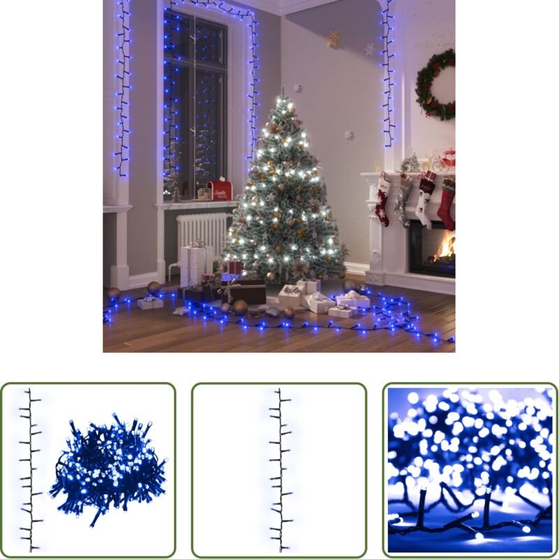 vidaXL Blaues Licht - LED-Lichterkette mit 1000 LEDs Blau 25 m PVC