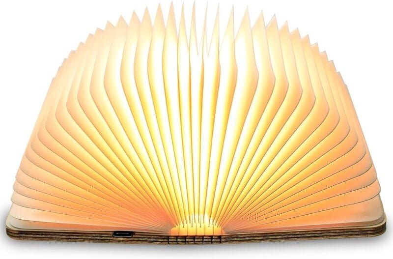 LED-Buchlampe aus Holz, Geschenkidee zu Weihnachten, faltbare magnetische Buchlampe, wiederaufladbare LED-Papierlampe pe...