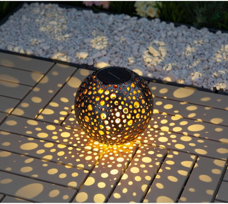 4x Solar Kugelleuchte Metalloptik 20cm Gartenleuchte Tischleuchte Gartendeko Gartenlampe Kugellampe Solarkugel Außenleuc...