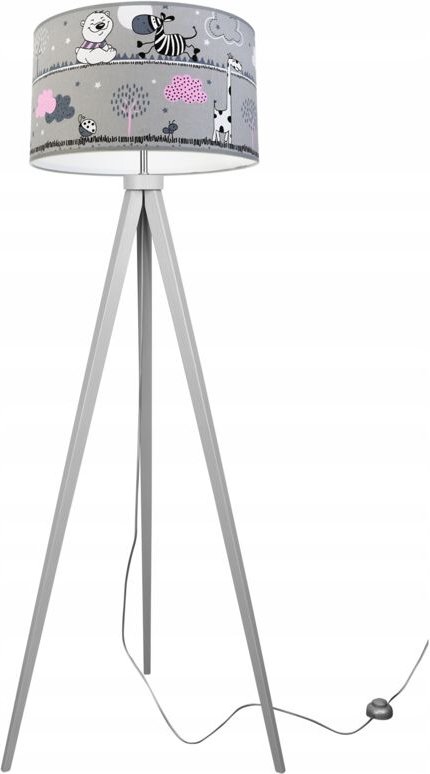 Loft Kinder-Dreifusslampe, Lampenschirm, Muster, Led