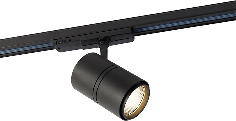 Moderner schwarzer Schienenstrahler für 3-Phasen-Schiene inkl. led - 3-Phasen-Ruler