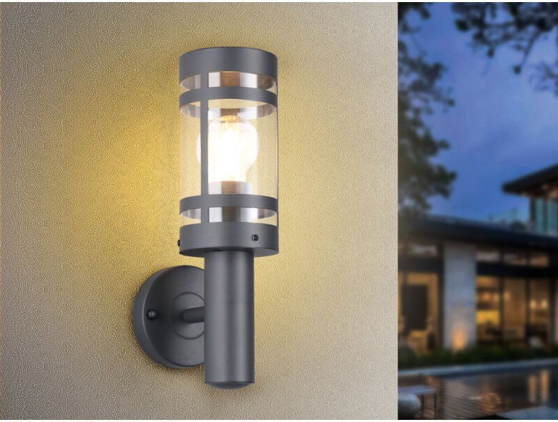 Meinewunschleuchte - led Außenwandleuchte Laterne stehend Anthrazit, Höhe 32cm