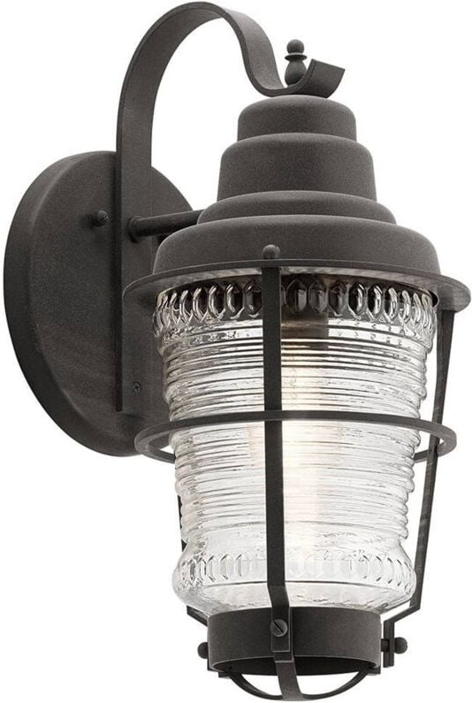 Außenlampe Wandleuchte Wandlampe Terrassenleuchte Glas IP44 1x E27 h 45,7 cm