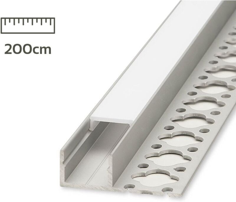 LED Fliesen Abschluss-Profil eloxiert opal 200cm