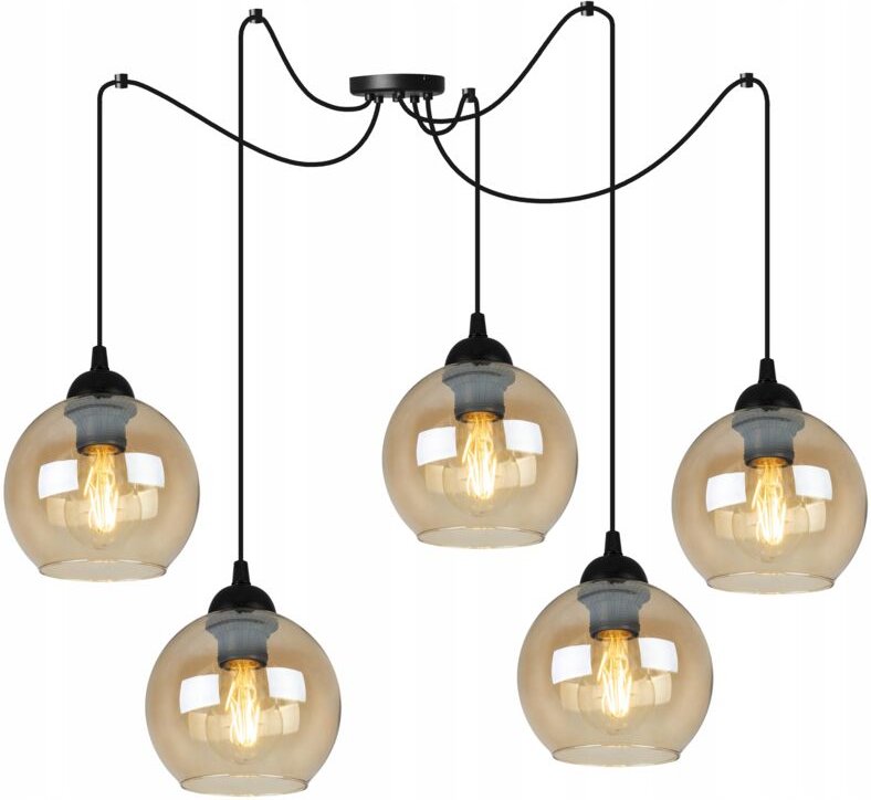 Elegante Spinnen-Hängelampe Mit Glasschirm