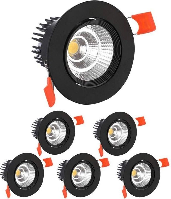 Odipie - x LED-Einbaustrahler, 5 w COB-Deckeneinbauleuchte, Kaltweiß 6000 k, 500 lm, ac 220–240 v, Ra ≥ 90, Abstrahlwink...