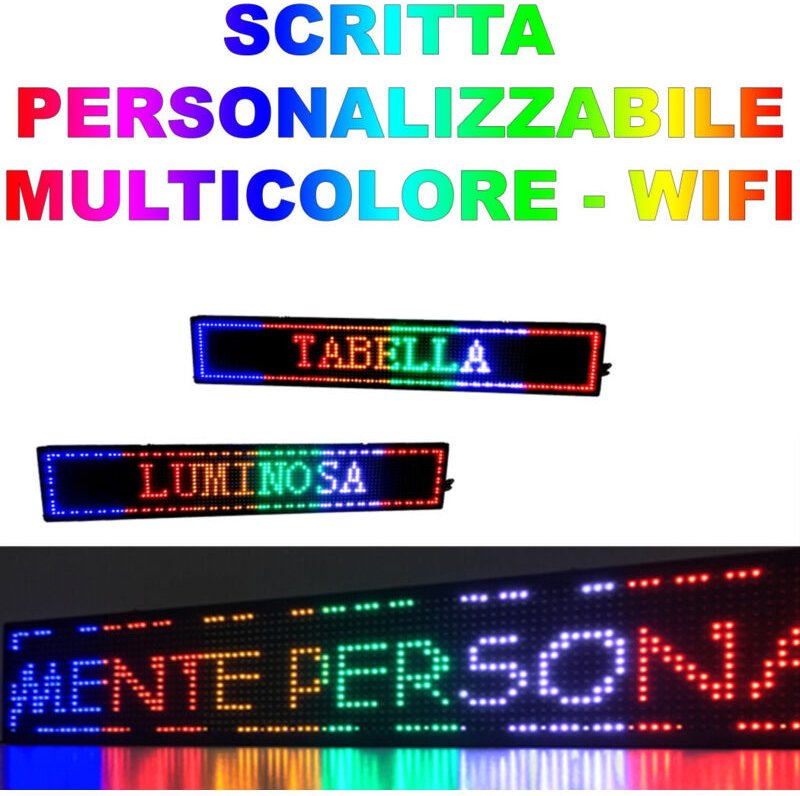 Trade Shop Traesio - Trade Shop - led Leuchtschild mit individueller Beschriftung, Schiebetisch, 100 x 20 cm -