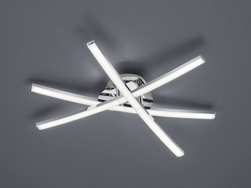 Moderne Deckenleuchte Capella 3 Stangen Led Chrom Ø50 cm Trio Lighting