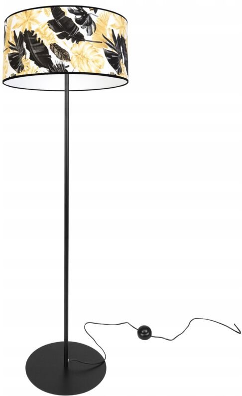 Elegante Stehleuchte, Goldener Blumenschirm, Led