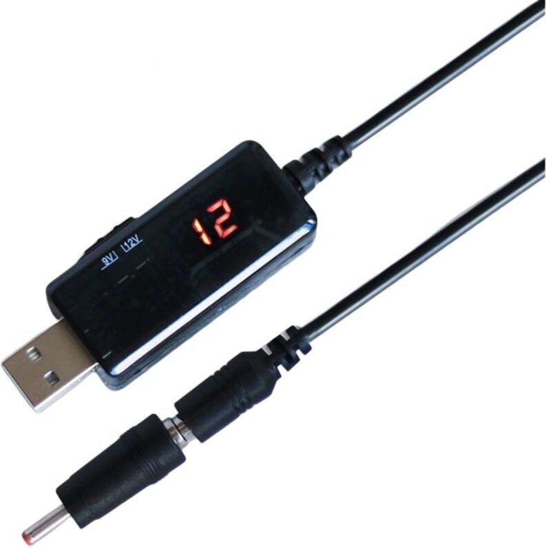 5V auf 9V oder 12V USB-Aufwärtswandler mit 3,5 x 1,35 mm Kabel und Stecker, für Ladegerät/Netzteil, 1 Stück