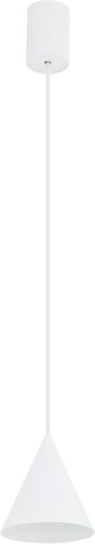 Pendelleuchte Weiß rund Ø 11 cm H: max. 130 cm schmal Kegelschirm GU10 Modern Hängelampe