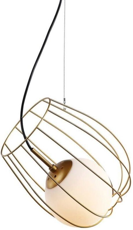 Lemon balm - Moderner hängender Anhänger goldenes 1 Licht mit Gold, weißer Schatten, E27 - Italux