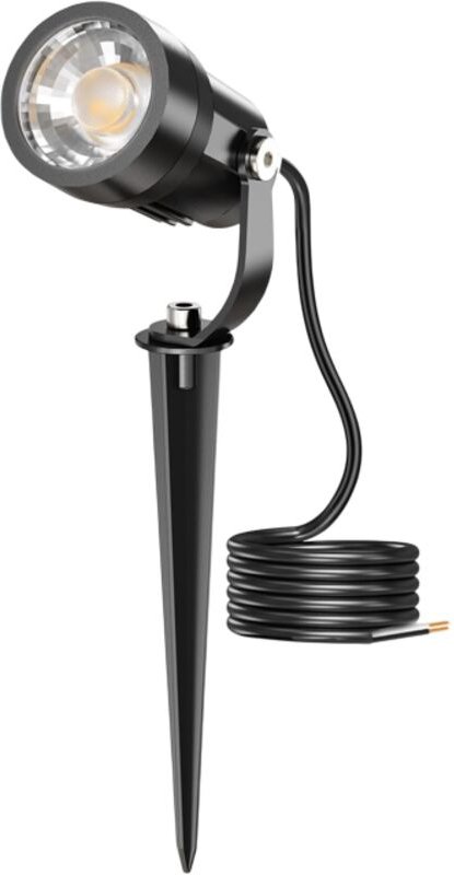 LED-Gartenstrahler mit Erdspieß 5W 60º IP65 3000K Schwarzes Finish