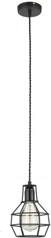 Constantin - Industrie- und Retro-hängender Anhänger Schwarz 1 Licht, E27 - Italux