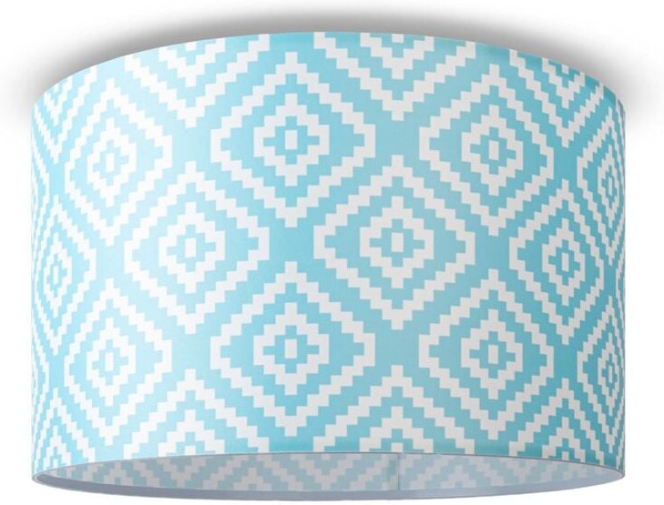 Deckenlampe Lampenschirm Stoff Pendelleuchte E27 Hängeleuchte Schlafzimmer Rund Design 6 (Ø45,5 cm), Deckenleuchte - Wei...