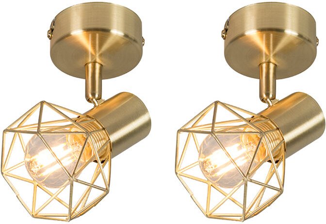 2er Set Art Deco Spot Messing dreh - und neigbar - Mosh 1