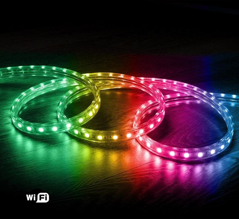 Thumbnail - LED-Streifen rgb 220V smd 60 LED/m 10W/m Breite 16mm Schnitt 100cm IP65 WiFi Steuerung 25 m