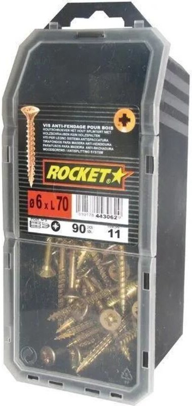 Rocket Senkkopf Pozidriv Schrauben aus bichromatiertem Stahl 6x70 mm 90 Stück