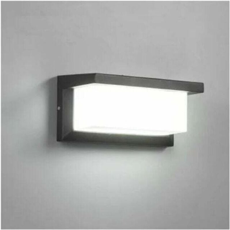 Thumbnail - Moderne Außenwandleuchte, LED, 12 W, wasserdicht, IP65, anthrazitfarbenes Aluminium, Beleuchtung, Dekorationsleuchte für...