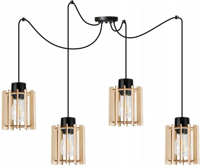 Moderne Led-Deckenhängelampe Aus Holz