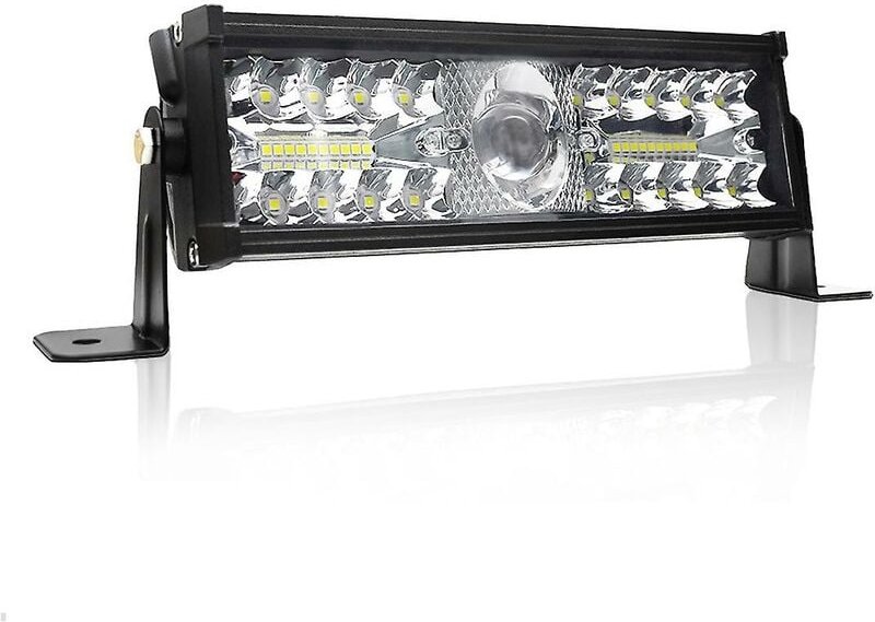 Woosien - Offroad-LED-Lichtleiste, 10 Zoll, 120 w, 3 Reihen, LED-Leiste, weiß + gelb, Nebelscheinwerfer für Auto, Trakto...