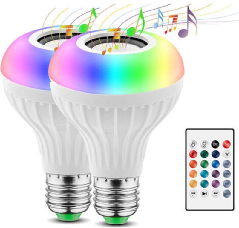 2er-Pack Intelligente LED-Glühbirnen E27 Bluetooth Smart Bulb BLEOSAN, verbundene Glühbirne, die mit dem Musikrhythmus s...