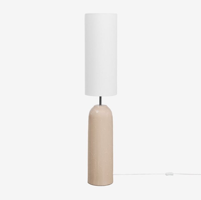 SKLUM Stehlampe aus Keramik und Leinen Zimt Creme-Beige