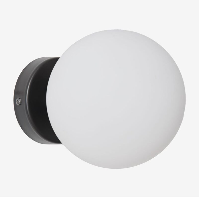 Sklum - Uvol Traditionelle Wandleuchte aus Edelstahl mit Kristallkugel Schwarz