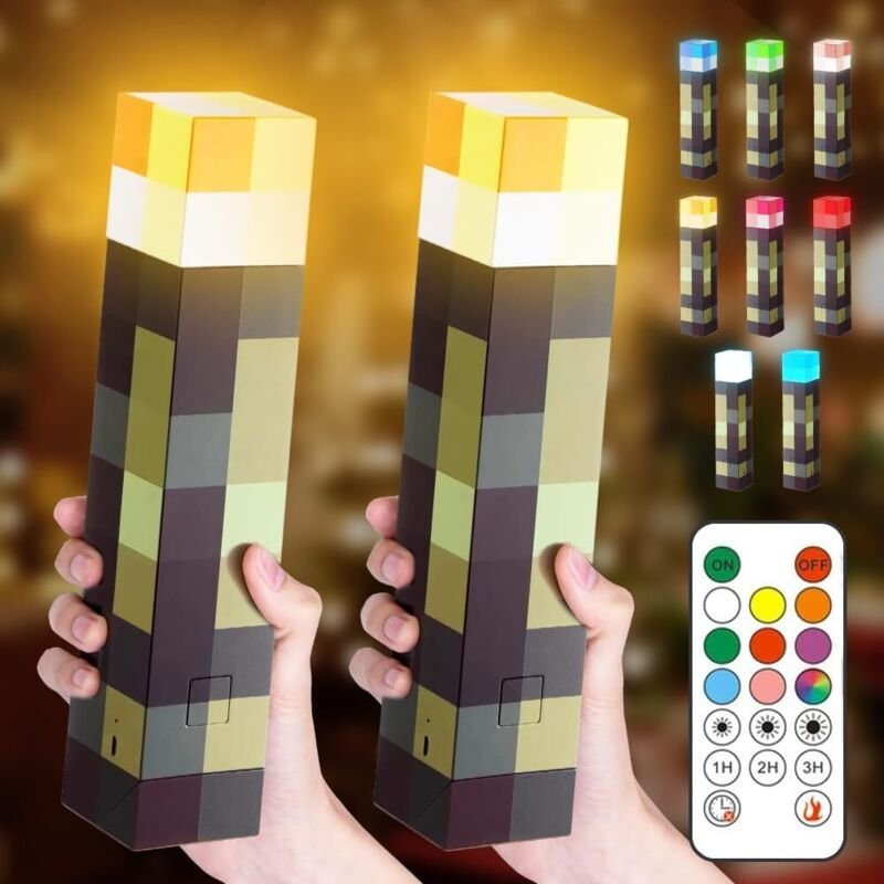 2er-Set Wandleuchten – 8 Farben – Nachtlicht – USB-aufladbar – LED-Taschenlampe für Kinder – Hand- oder Wandmontage – Sp...