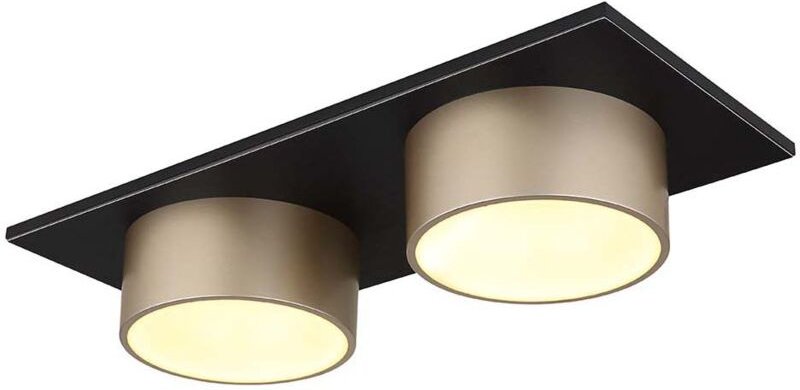 Thumbnail - LED Deckenleuchte Wohnraumleuchte Metall anthrazit champagner 2-flammig L 46 cm